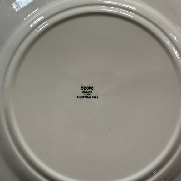 Spode Christmas Tree Dinner Plates Set of 2 10.5” Green Trim EUC Read - Picture 5 of 6